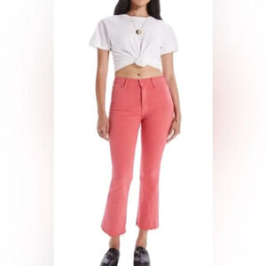 MOTHER The Hustler Ankle Fray Second Chance Rose of Sharon Pink Size 27